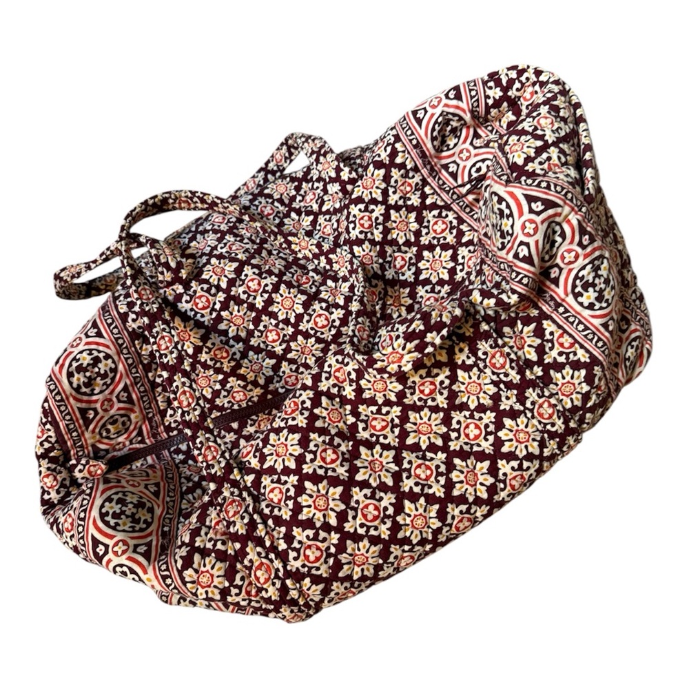 Vera Bradley Retired Maroon Medallion large Duffle Bag Size19x14